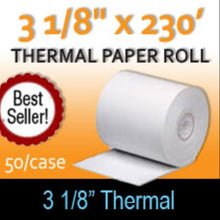 Load image into Gallery viewer, Thermal Big Santa Barbara Cash Register Thermal Receipt Paper 3 1/8&quot; x 230&quot; (50 Rolls)
