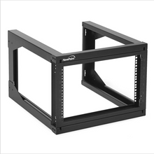 Load image into Gallery viewer, 6U Swing Gate Wallmount Open Frame Rack with 18in Depth
